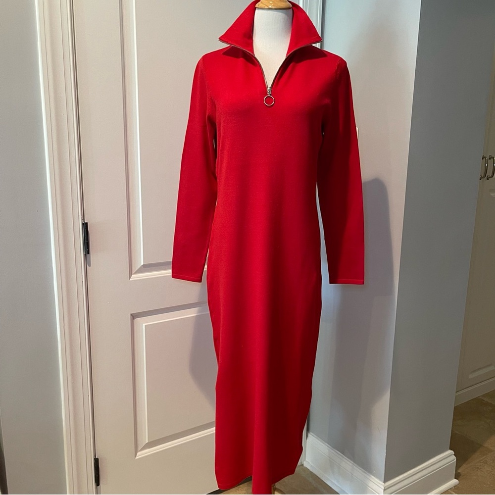 Tahari Red Sweater Dress